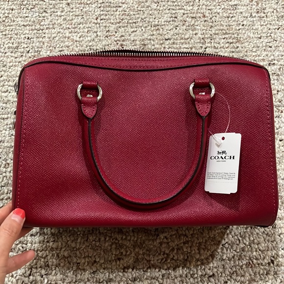 Coach Rowan Satchel Bag for Women - Dark Fuchsia - F79946 - Picture 7 of 13